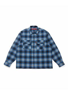 Wool Ombre Check L/S Shirt (BLUE) / ウール オンブレチェック シャツ