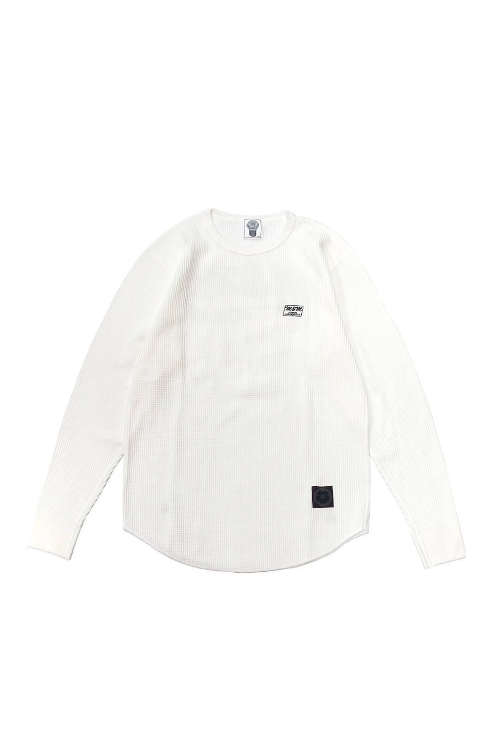 M&M CUSTOM PERFORMANCE - WAFFLE L/S T-SHIRT (WHITE) / バック