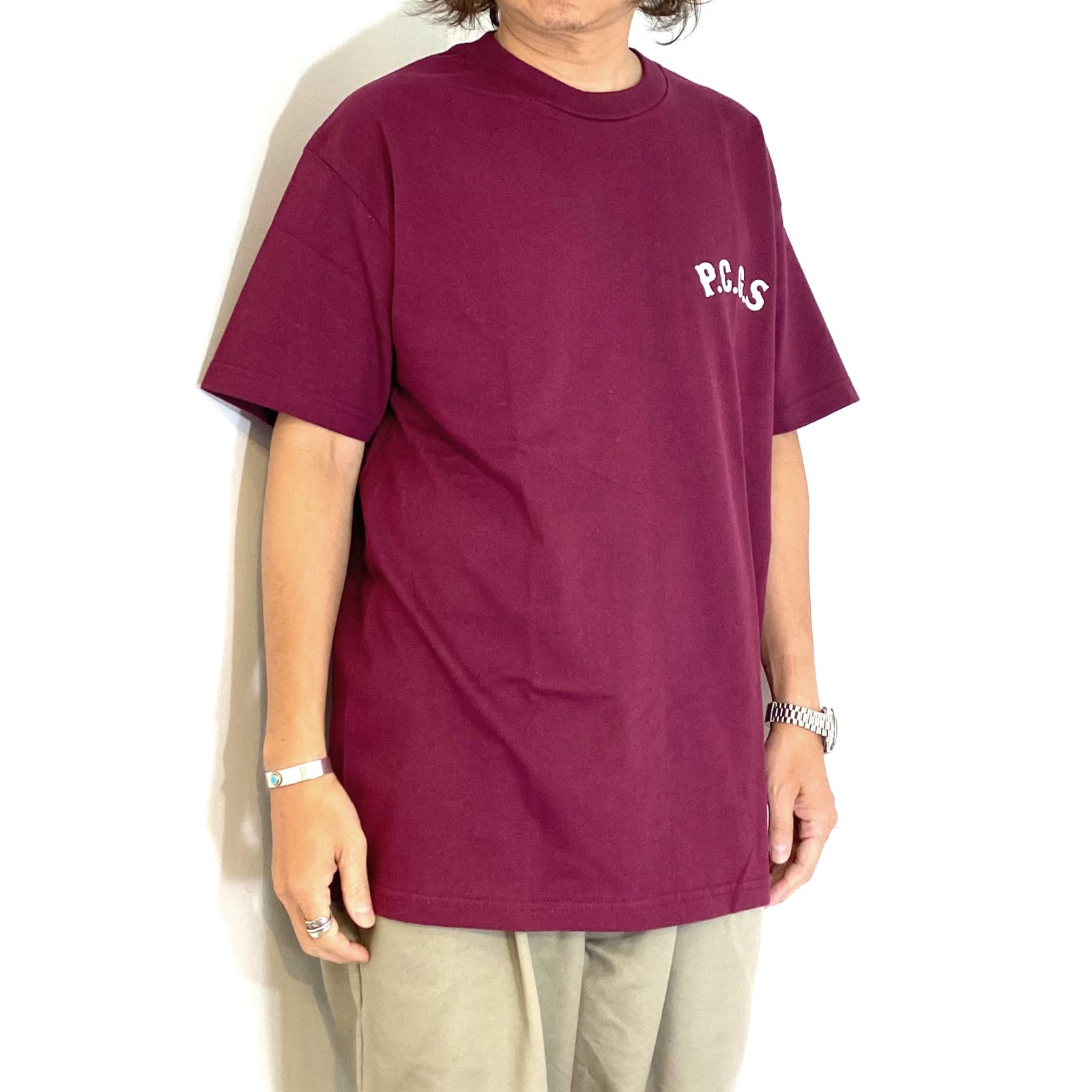 PORKCHOP GARAGE SUPPLY - CIRCLE PORK TEE (BURGUNDY
