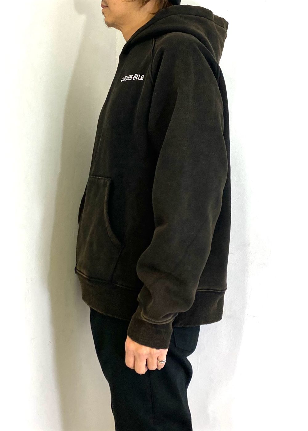 VINTAGE LOGO HOODIE (VINTAGE BLACK) / ヴィンテージ加工 ロゴ スウェット パーカー