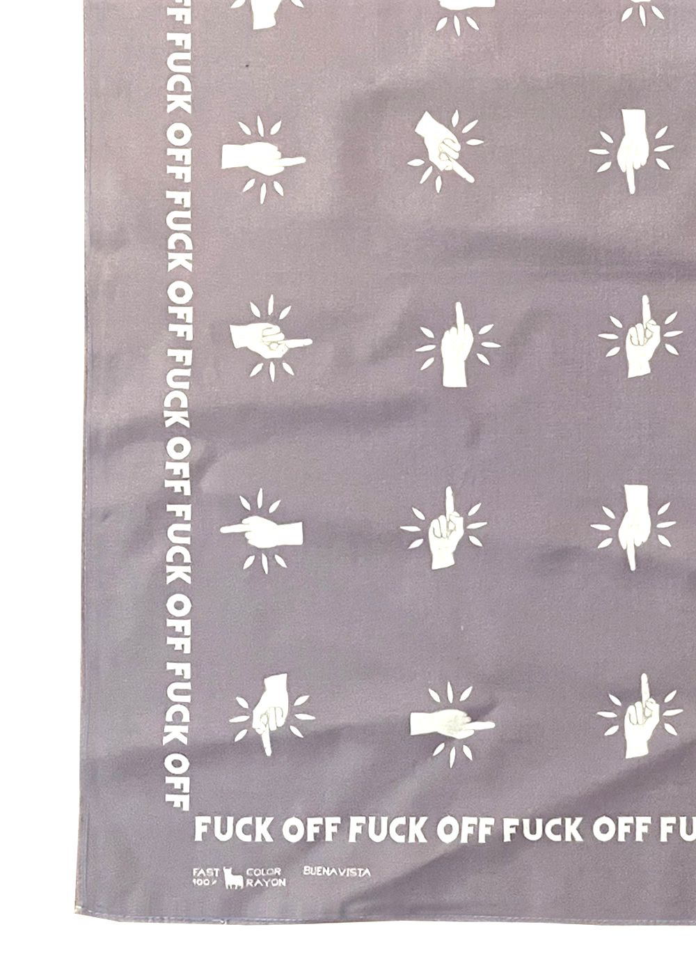 【ラスト1点】Fuck off bandanna (PURPLE) / オリジナル レーヨン バンダナ
