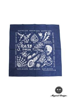 RATS TOKYO BANDANA (NAVY) / ×MAGICAL DESIGN  コラボバンダナ
