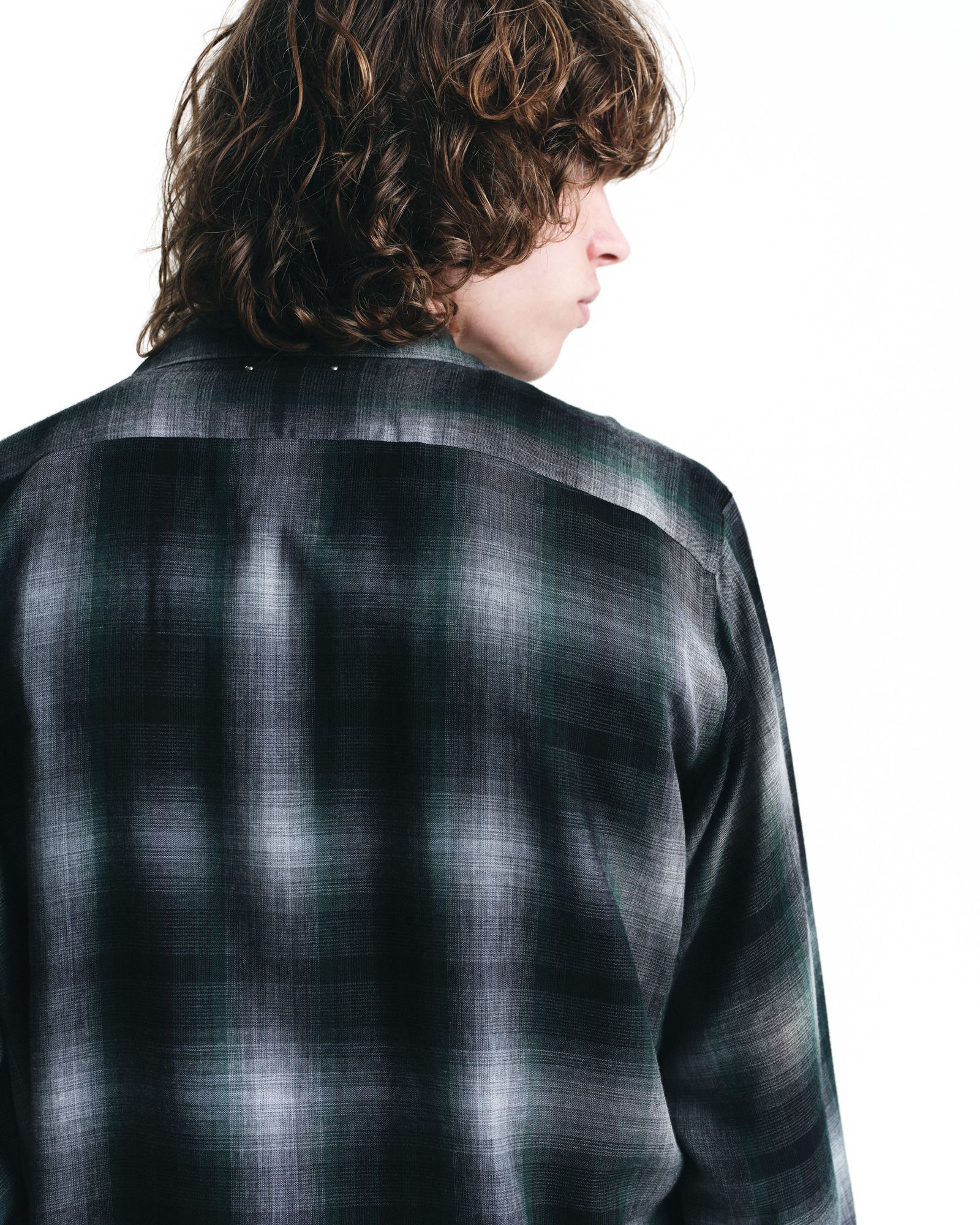 T.Rayon Ombre Open Collar Shirt Open Collar Shirt (GPT) / オンブレチェック オープンカラーシャツ