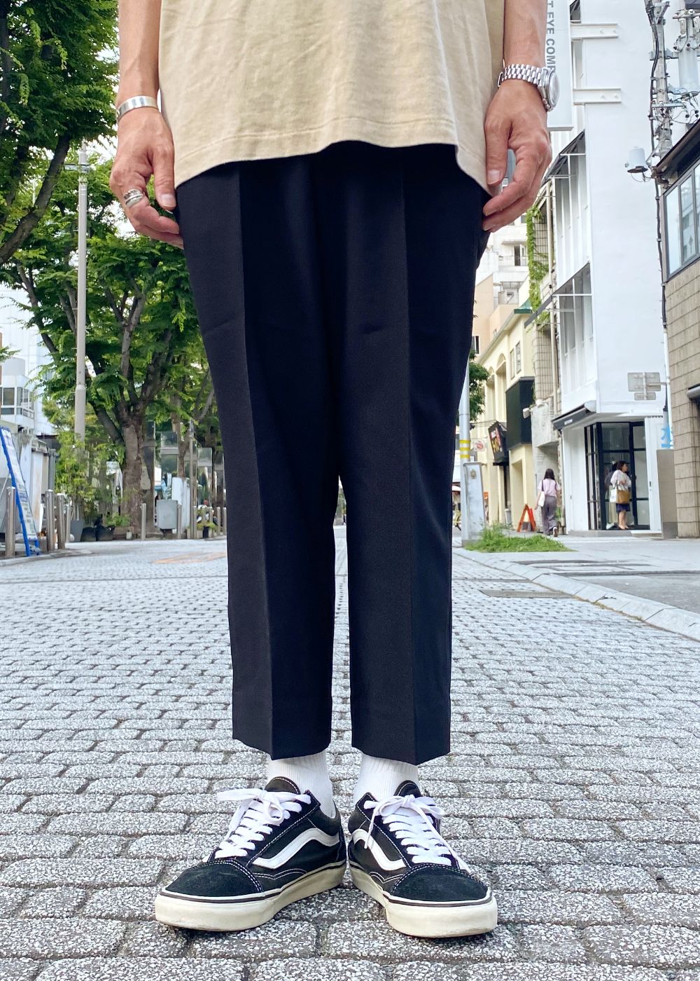 VINTAGE TYPE CROPPED SLACKS (BLACK) / オリジナル クロップド スラックス
