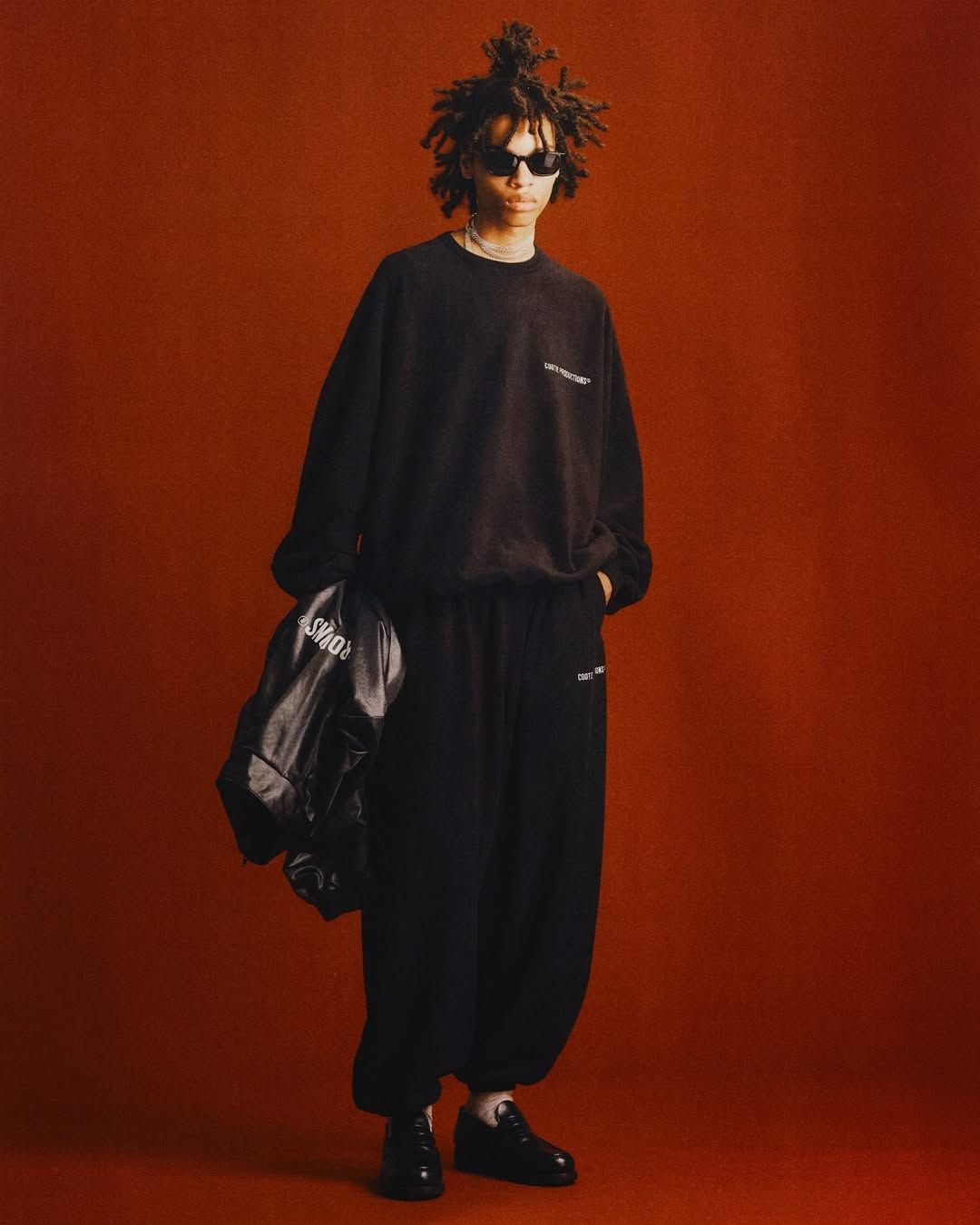 COOTIE PRODUCTIONS - Fleece Wide Easy Pants (BLACK