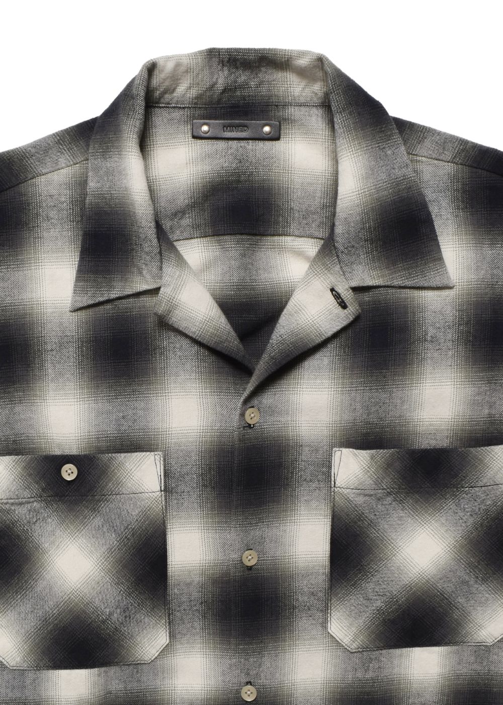 【ラスト1点】C.Flannel Ombre Open Collar SH Collar SH (BLT) / オンブレチェック オープンカラーシャツ