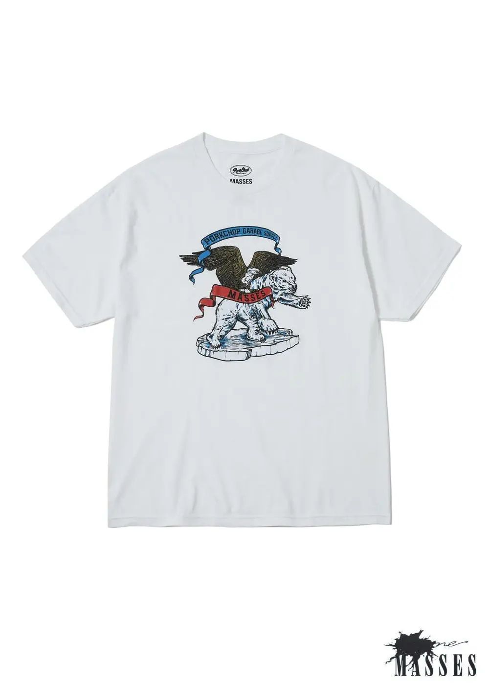 【ラスト1点】POLAR BEAR P (×MASSES) (WHITE) / マシス コラボレーション Tシャツ