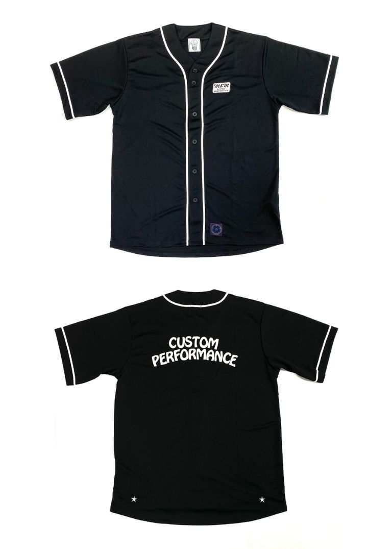 M&M CUSTOM PERFORMANCE - DRY ATHLETIC BASEBALL SHIRT (BLACK×WHITE 