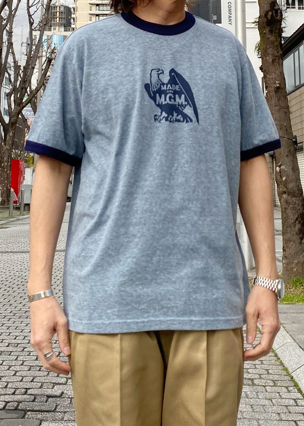 TRIM TEE (HEATHER NAVY) / トリム Tシャツ
