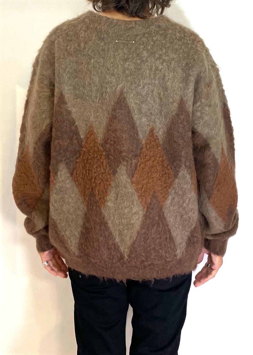 Mohair Argyle Knit Cardigan (BRT) /  アーガイル モヘアニット カーディガン
