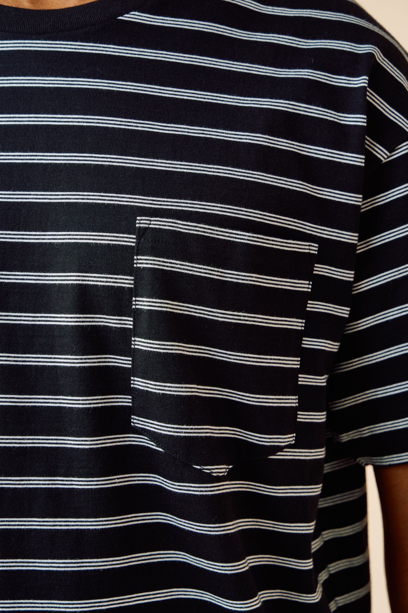 S/S POCKET T "GAZ" (BLACK) / ボーダー ポケット Tシャツ