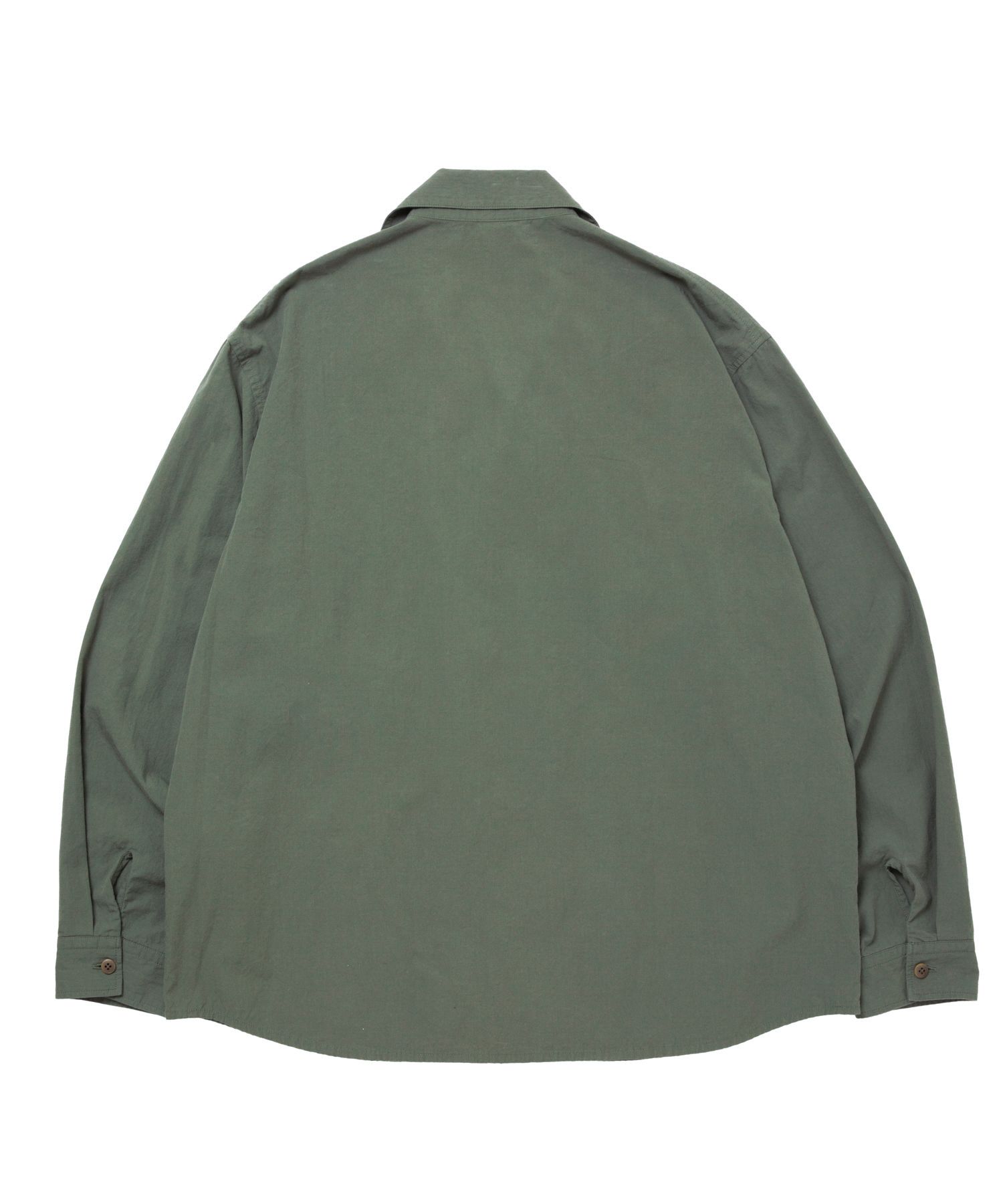 R9 M.I.L OPEN COLLARSHIRT (OLIVE) / ミリタリー シャツ