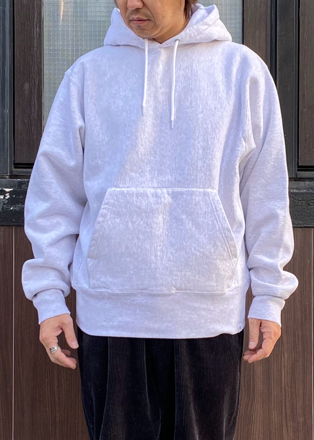 L/S HEAVY COTTON HOODED SWEAT "DAVID" (GRAY) / オリジナル スウェット パーカー