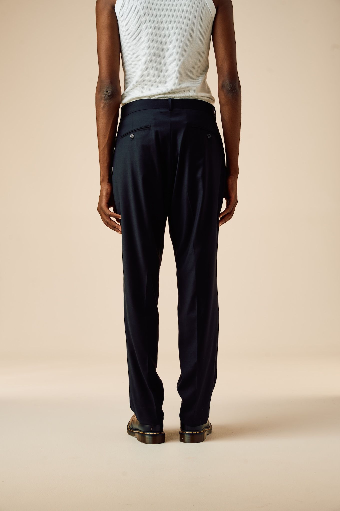 10L WOOL SILK PANTS "THUNDERS" (BLACK) / ウールシルク スラックス