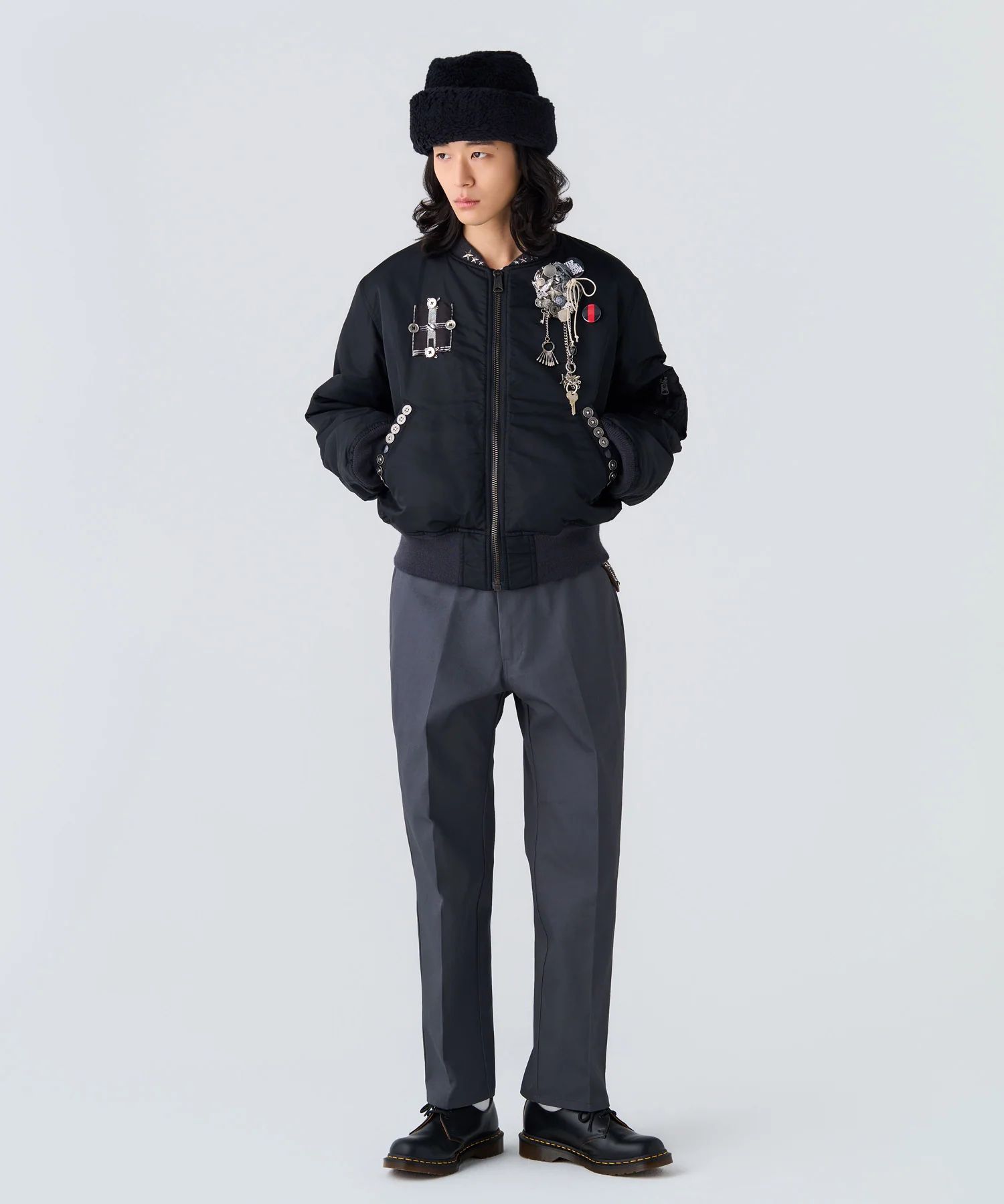 10/L DICKIES SLIM FIT PANTS "BENEDICT" (CHARCOAL) / ディッキーズ コラボチノパンツ