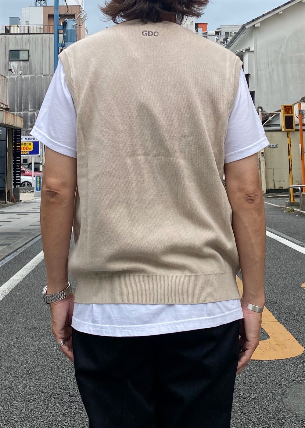 GDC×TW Cotton Knit Vest (BEIGE) / ×TW コラボ ニット ベスト