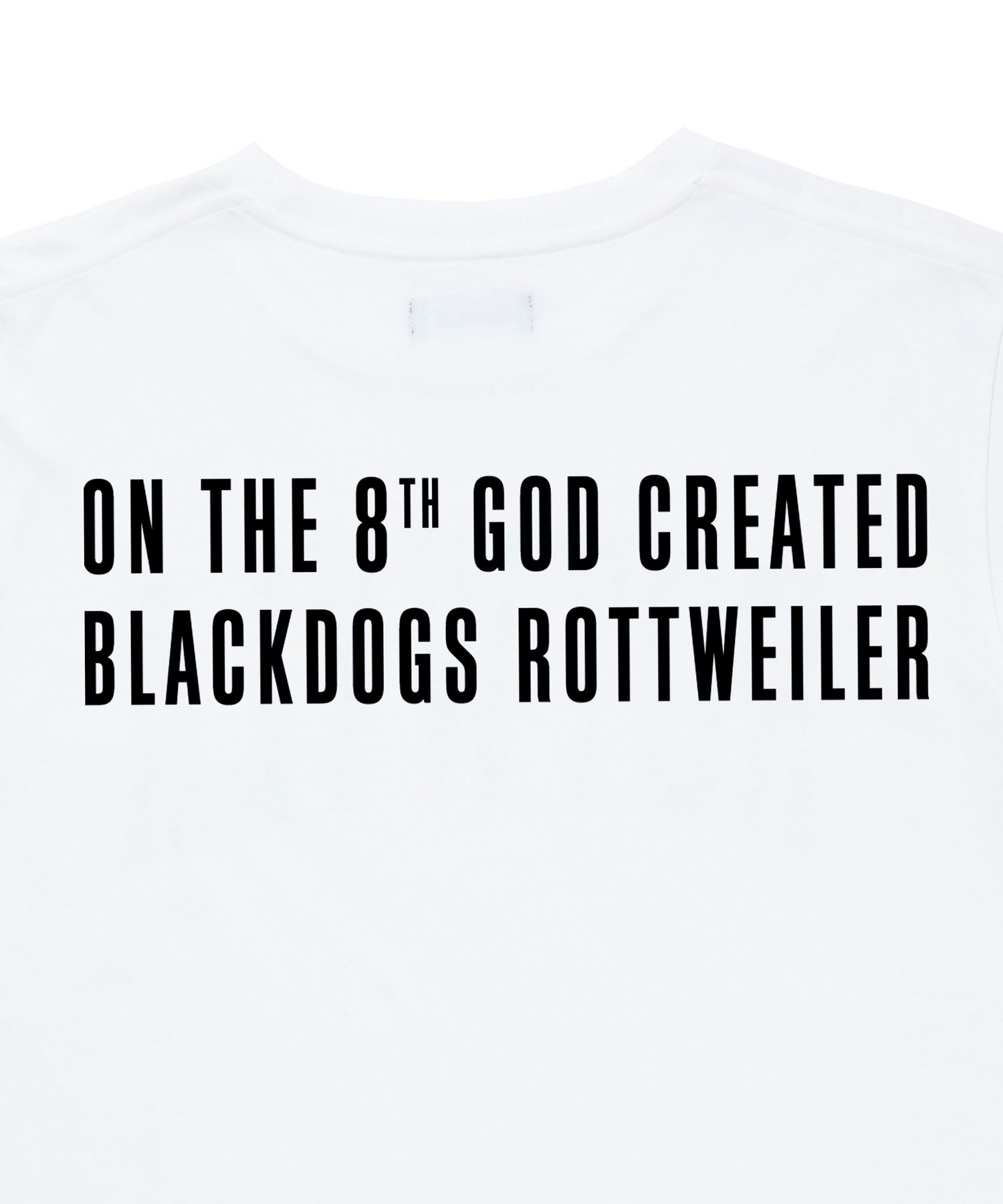 R9 GOD TEE (WHITE) / タイポグラフィ プリント オリジナル Tシャツ