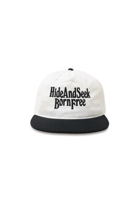 Born Free 2Tone Cap (BLACK×WHITE) / 刺繍ロゴ ベースボールキャップ