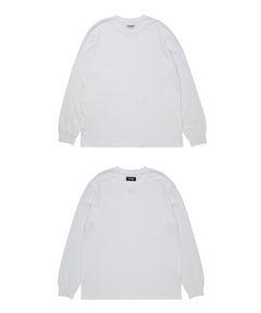 R9 BASIC LS TEE (WHITE) /  オリジナル ロゴプリント Tシャツ