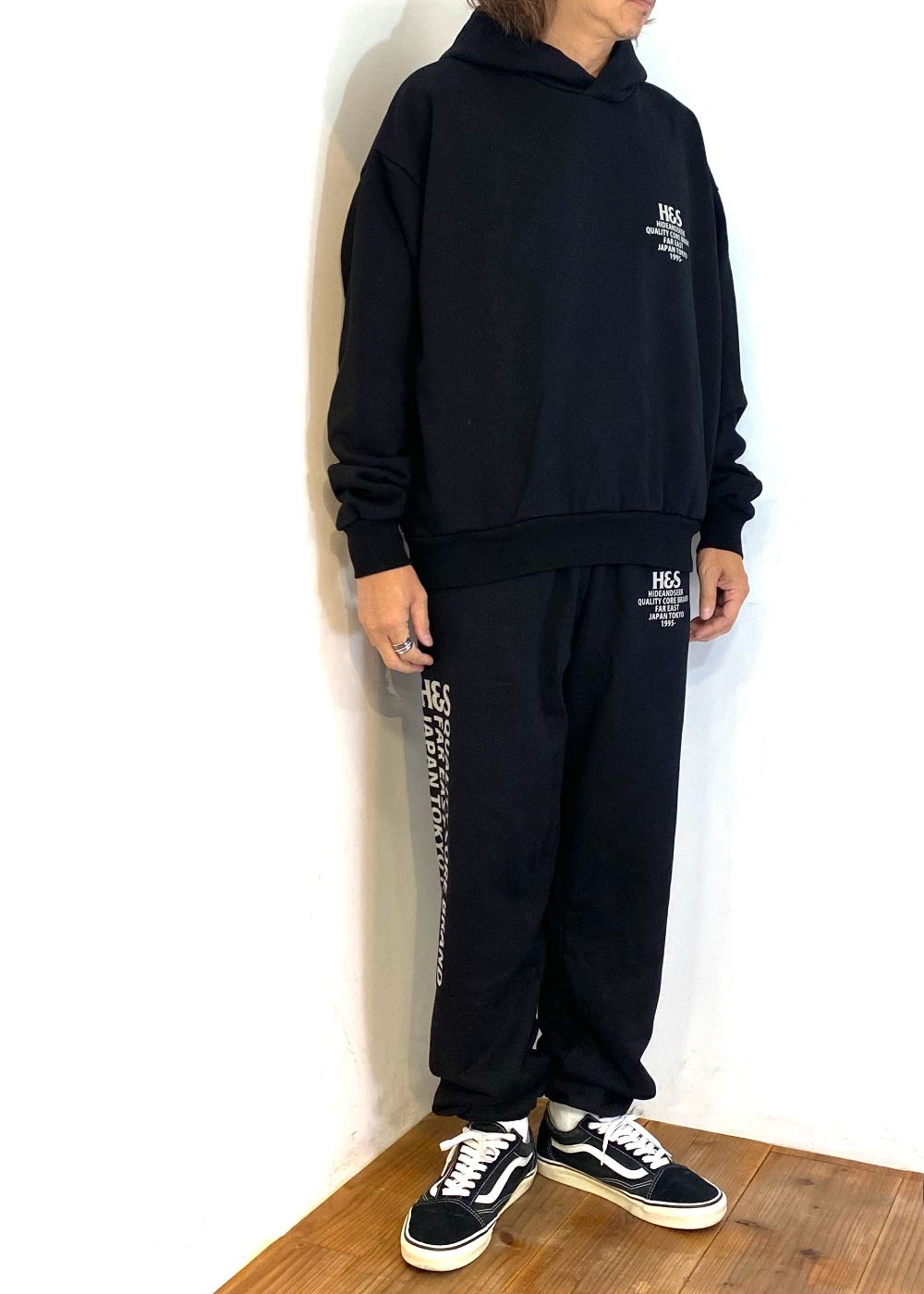 【ラスト1点】H&S Sweat Pant (BLACK) / オリジナル セットアップスウェットパンツ / セットアップ可能