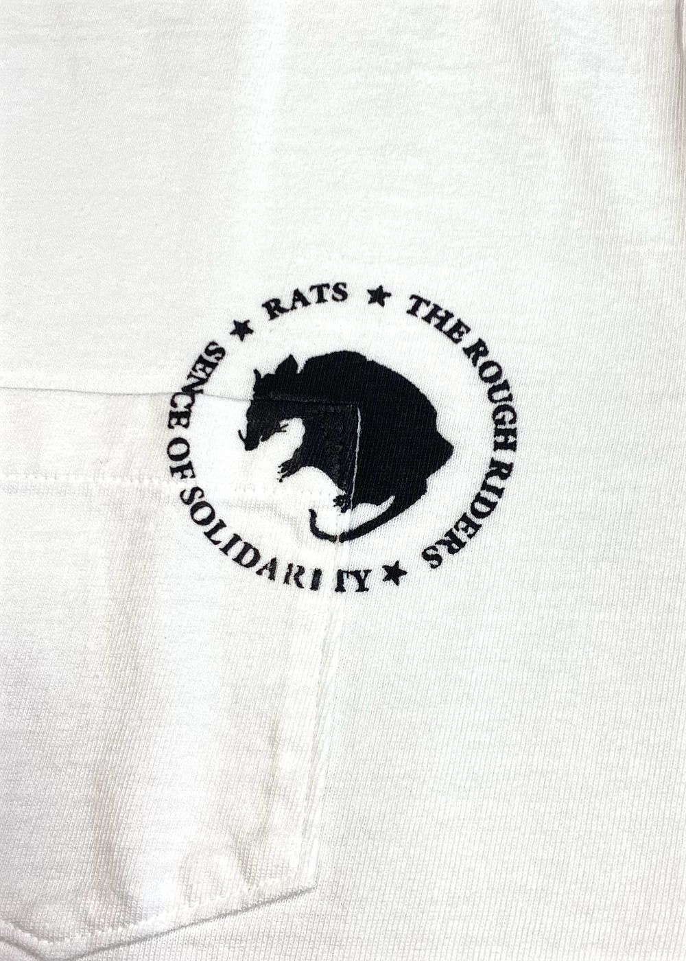 RATS - CIRCLE POCKET TEE BACK PRINT (WHITE) / サークルロゴ