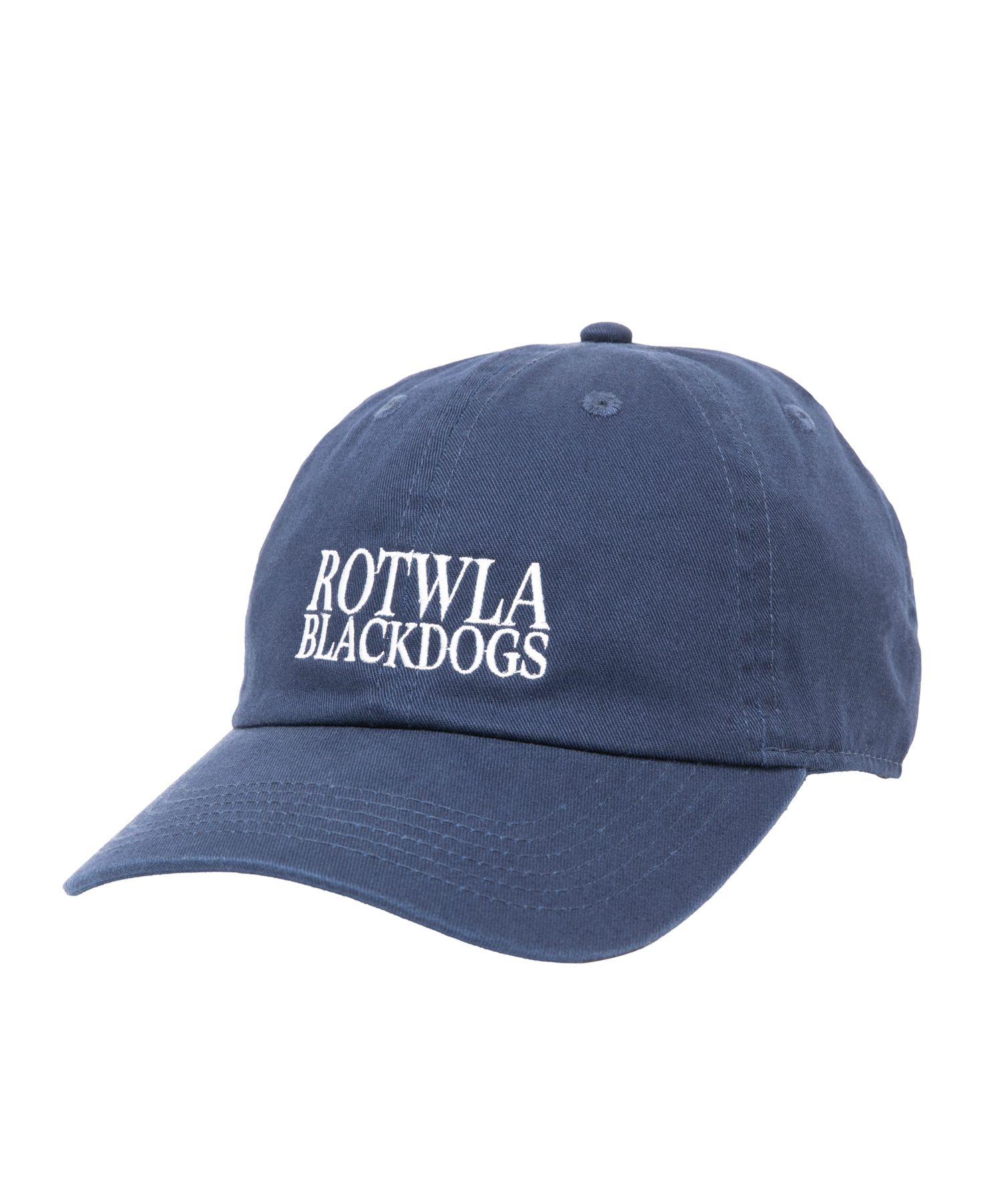 ROTWLA CAP (NAVY) / ロゴ刺繍 ダッド キャップ。