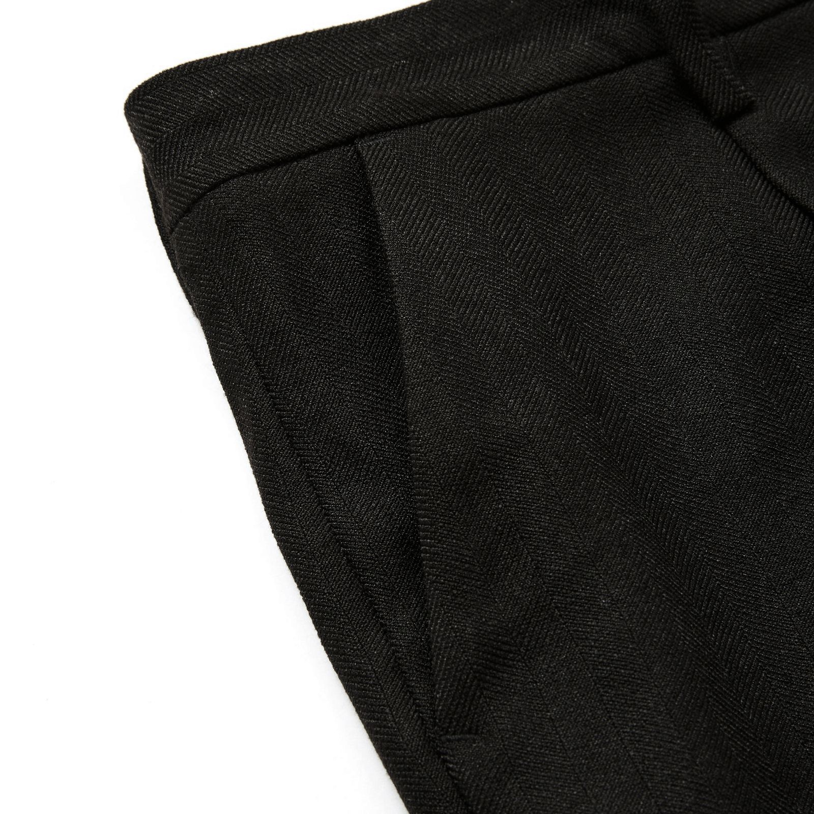 VINTAGE TYPE HERRINGBONE SLACKS (BLACK) / ヴィンテージ タイプ ヘリンボーン スラックス