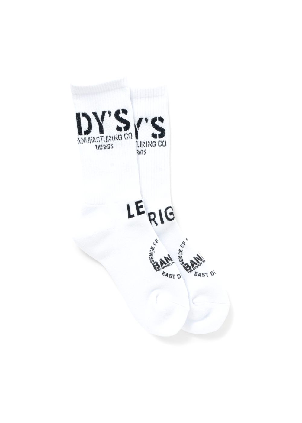 PILE SOCKS (WHITE) / ジャガードロゴソックス