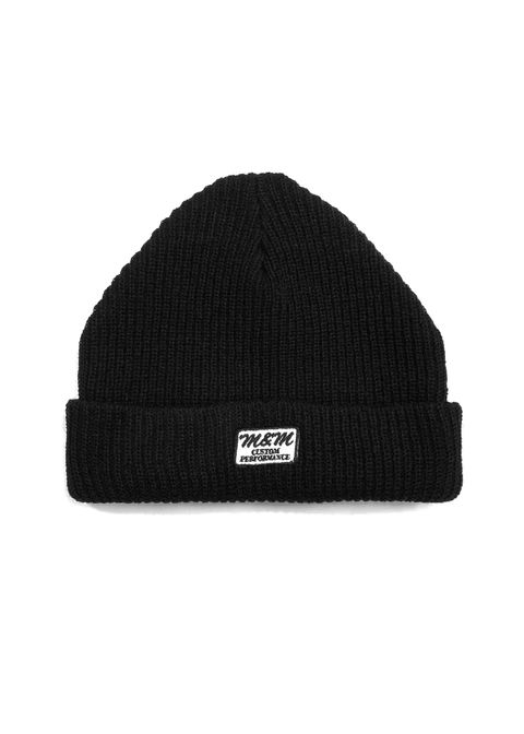 KNIT CAP (BLACK) / ロゴワッペン ニットキャップ