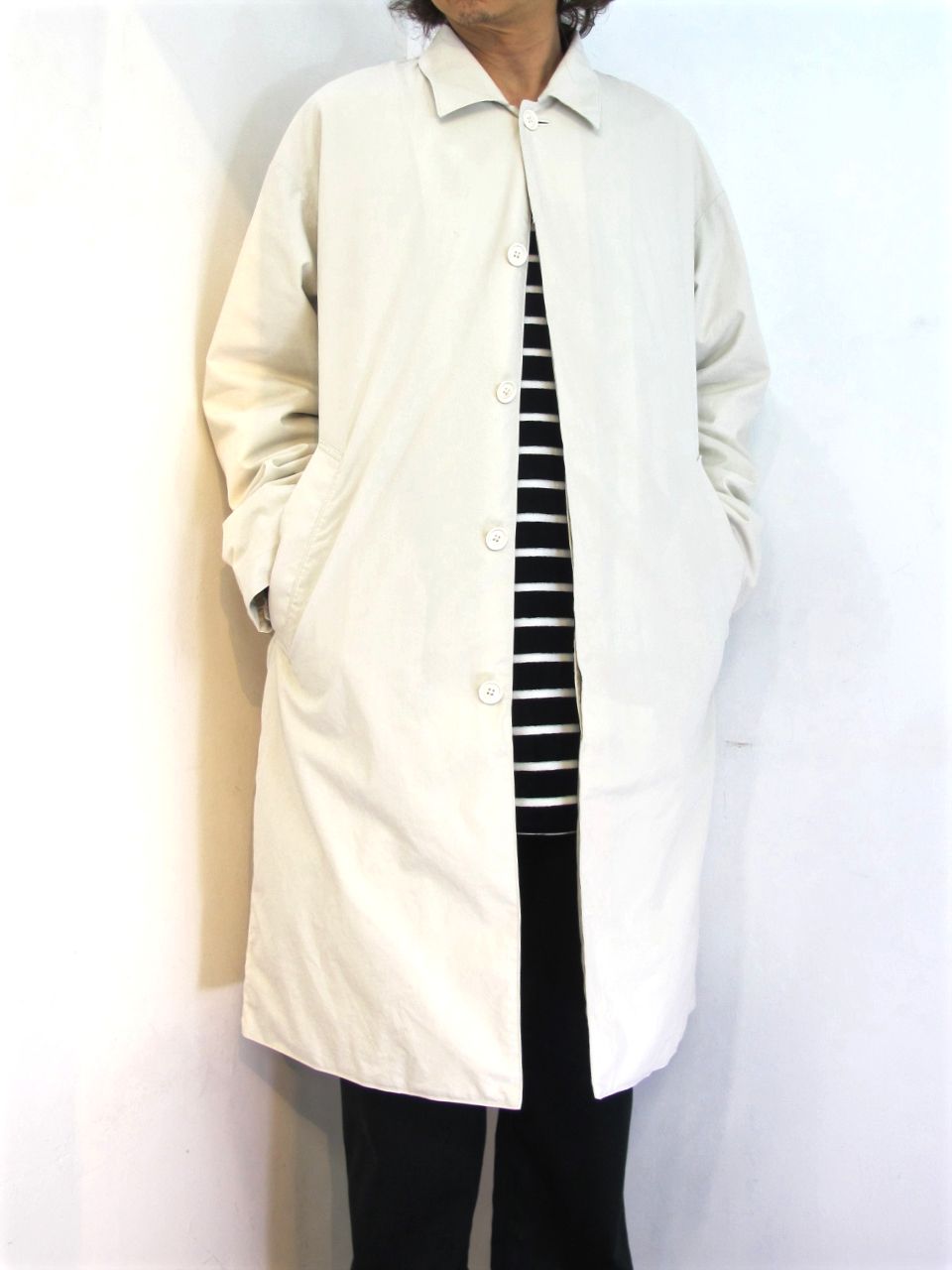 COOTIE PRODUCTIONS - PADDED BAL COLLAR COAT (IVORY) / コットンバル