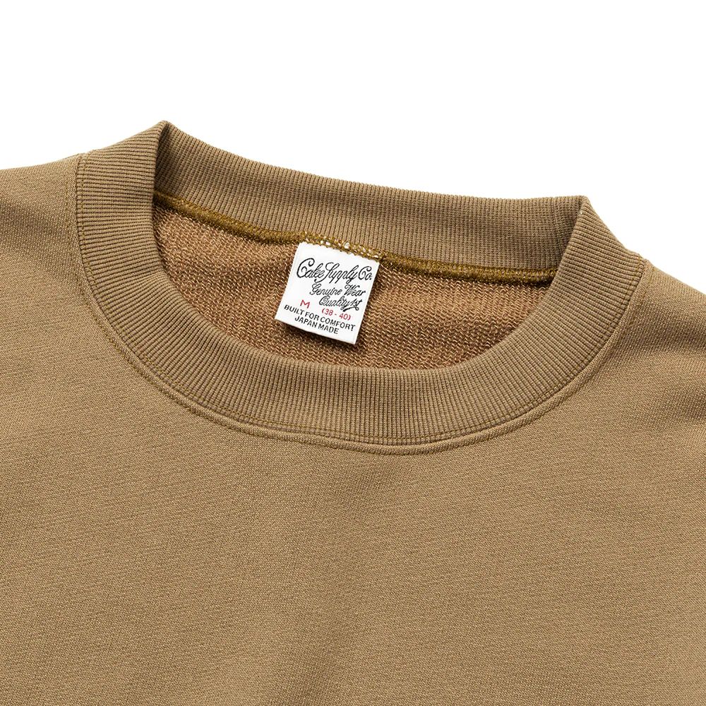 【ラスト1点】AEROKNOT OLD SIGN BOARD L/S SW TEE ＜NATURALLY PAINT DESIGN＞ (OLIVE) / オールドサインボード オリジナル クルーネック スウェット