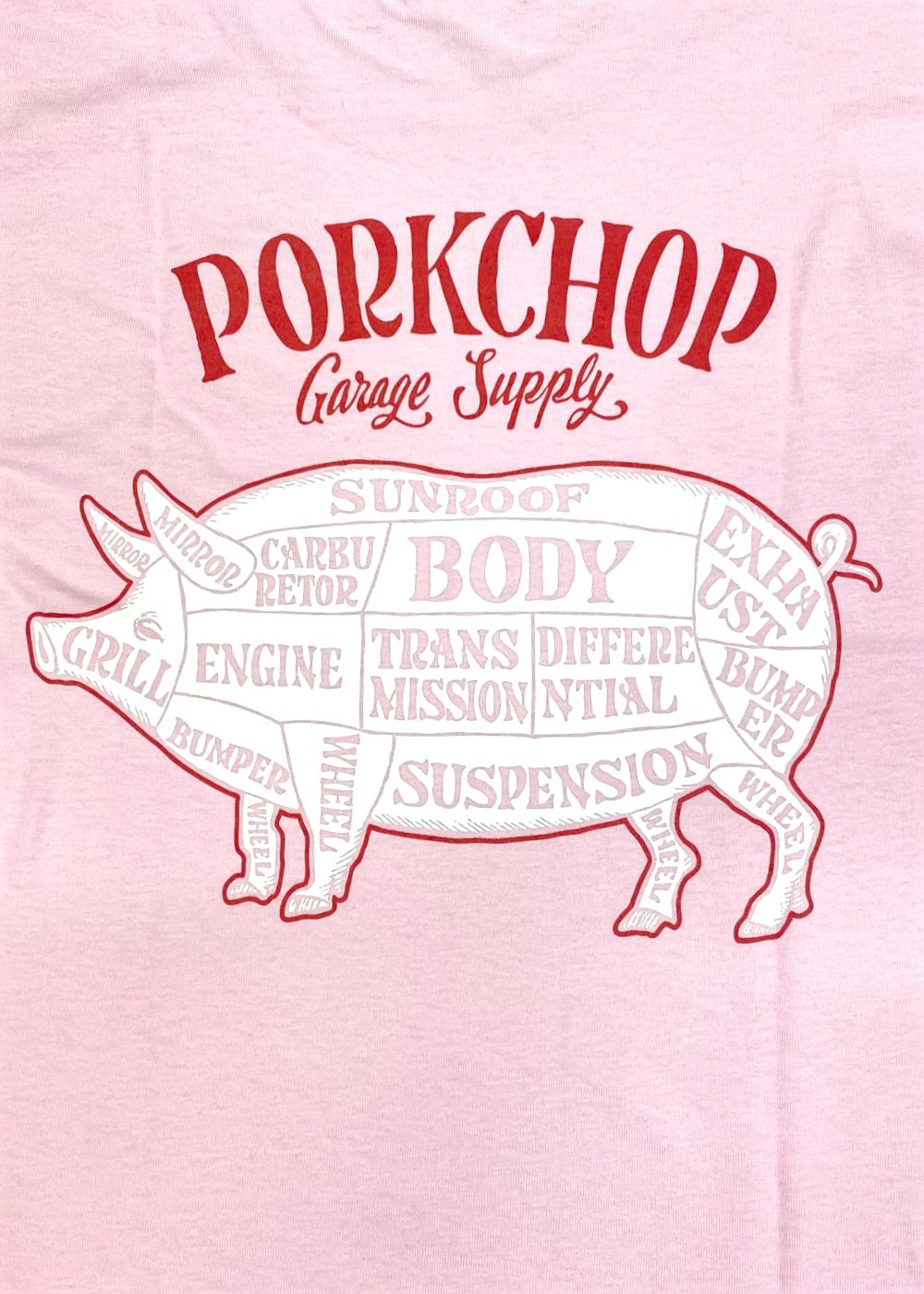 PORK BACK TEE (PINK) / ポークバック ロゴ Tシャツ