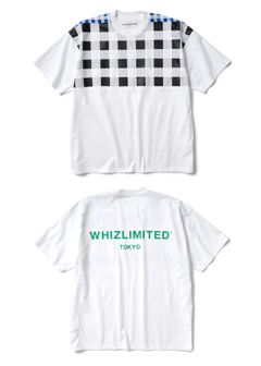 【ラスト1点】BLOCK TEE (WHITE×BLACK) / チェック プリント Tシャツ