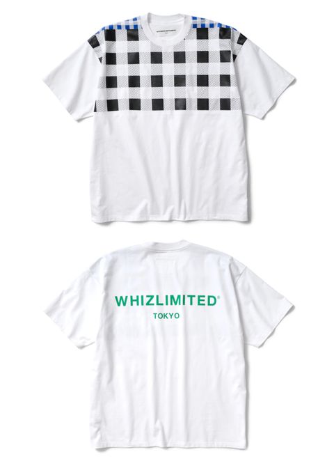 【ラスト1点】BLOCK TEE (WHITE×BLACK) / チェック プリント Tシャツ