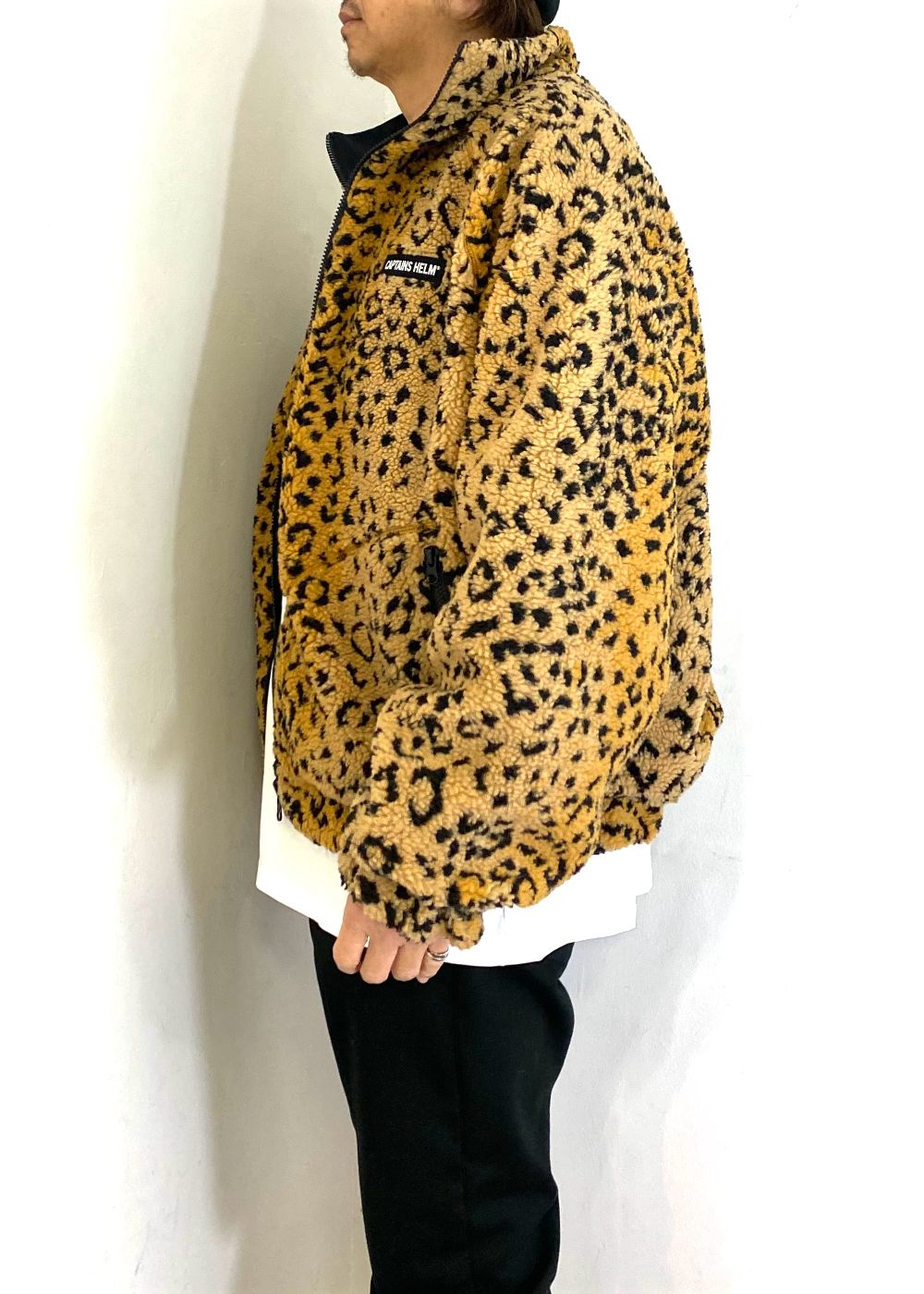 REVERSIBLE FLEECE JACKET (BLACK×LEOPARD) / リバーシブル フリース ジャケット