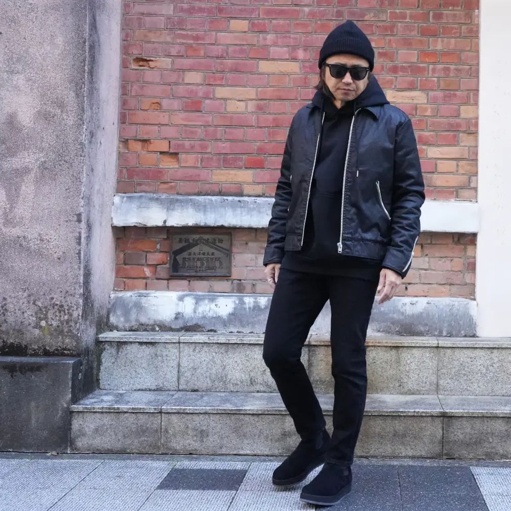 【ラスト1点】Black Coating Denim Riders JKT (BLT) / ブラック コーティング デニム ライダース ジャケット