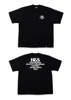 H&S Logo S/S Tee (BigSilhouette) (BLACK) / ヘビーオンス ワイド Tシャツ