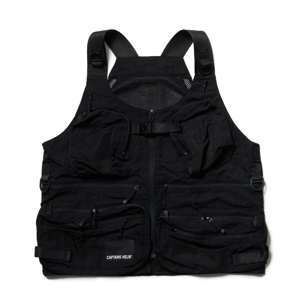 CAPTAINS HELM - UTILITY BACK MESH VEST (BLACK) / ユーティリティー