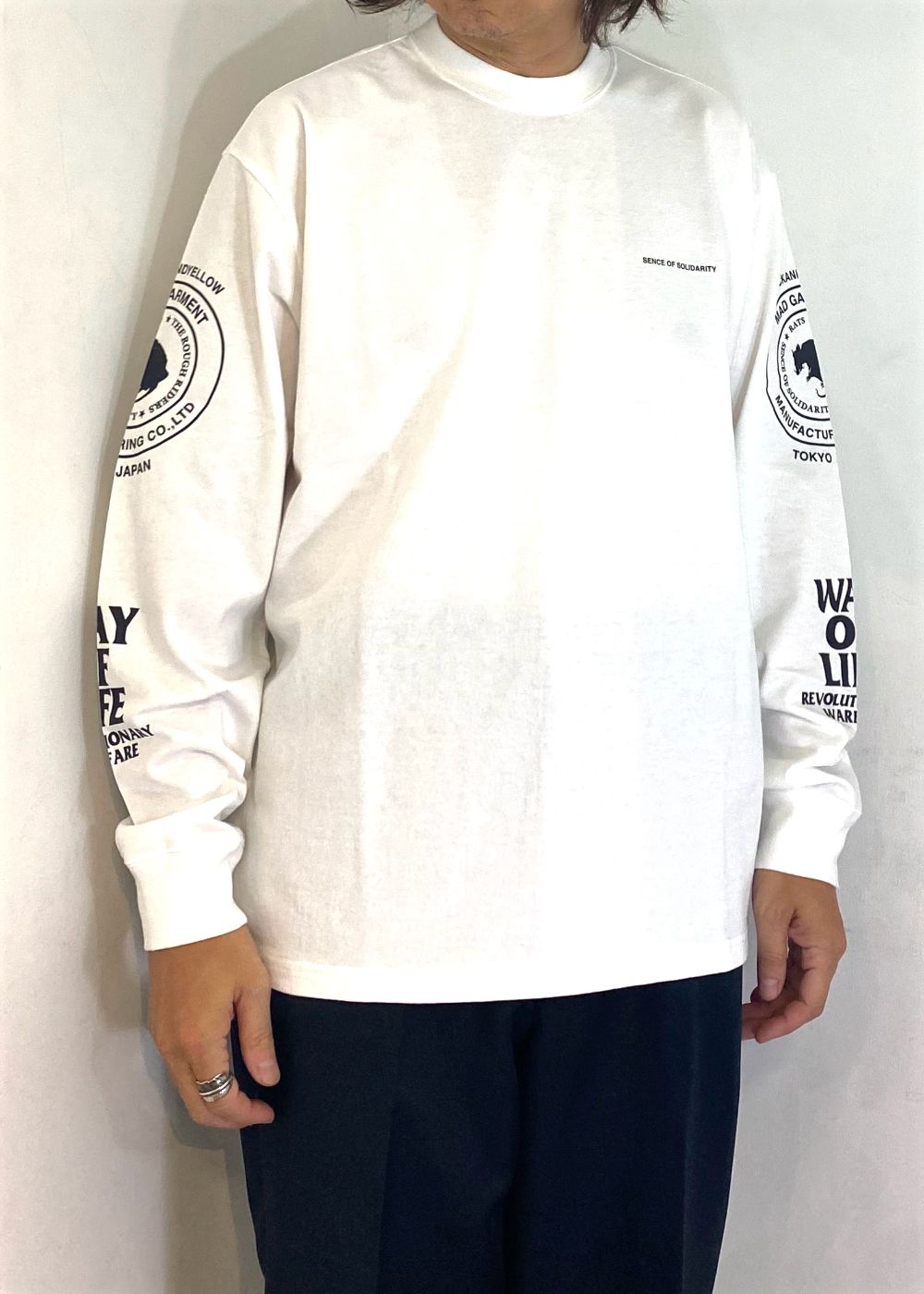 TWO WHEEL L/S TEE (WHITE) / 2ウィール ロング Tシャツ