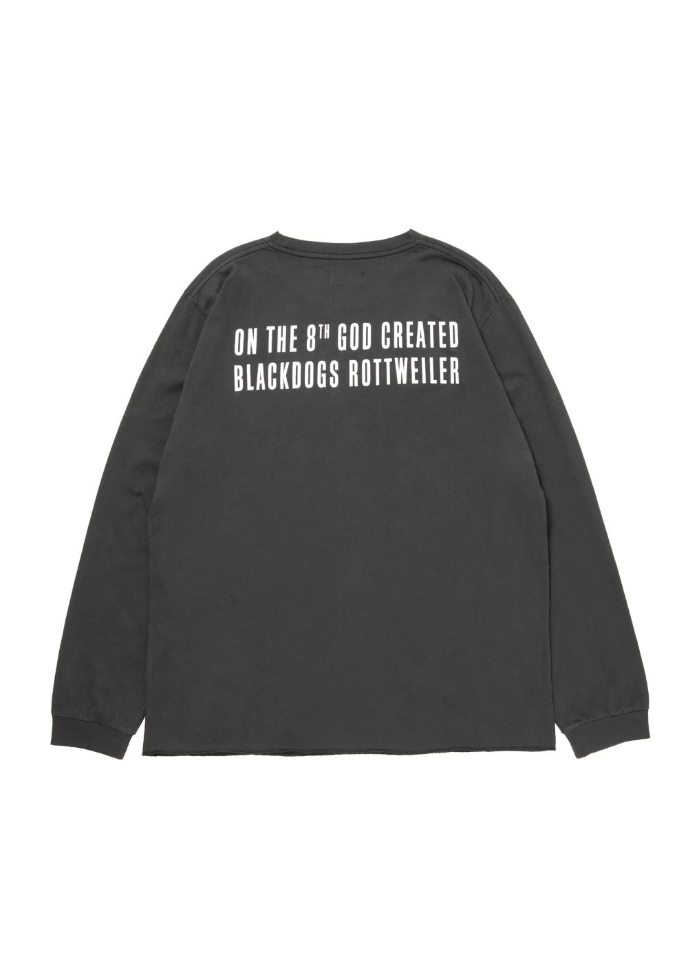 R9 GOD LS TEE (BLACK) / タイポグラフィ プリント オリジナル Tシャツ