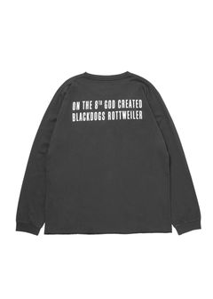 R9 GOD LS TEE (BLACK) / タイポグラフィ プリント オリジナル Tシャツ