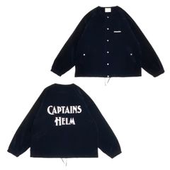 CAPTAINS HELM - LOGO VELOUR COACH JACKET (DARK BROWN) / ロゴ刺繍 