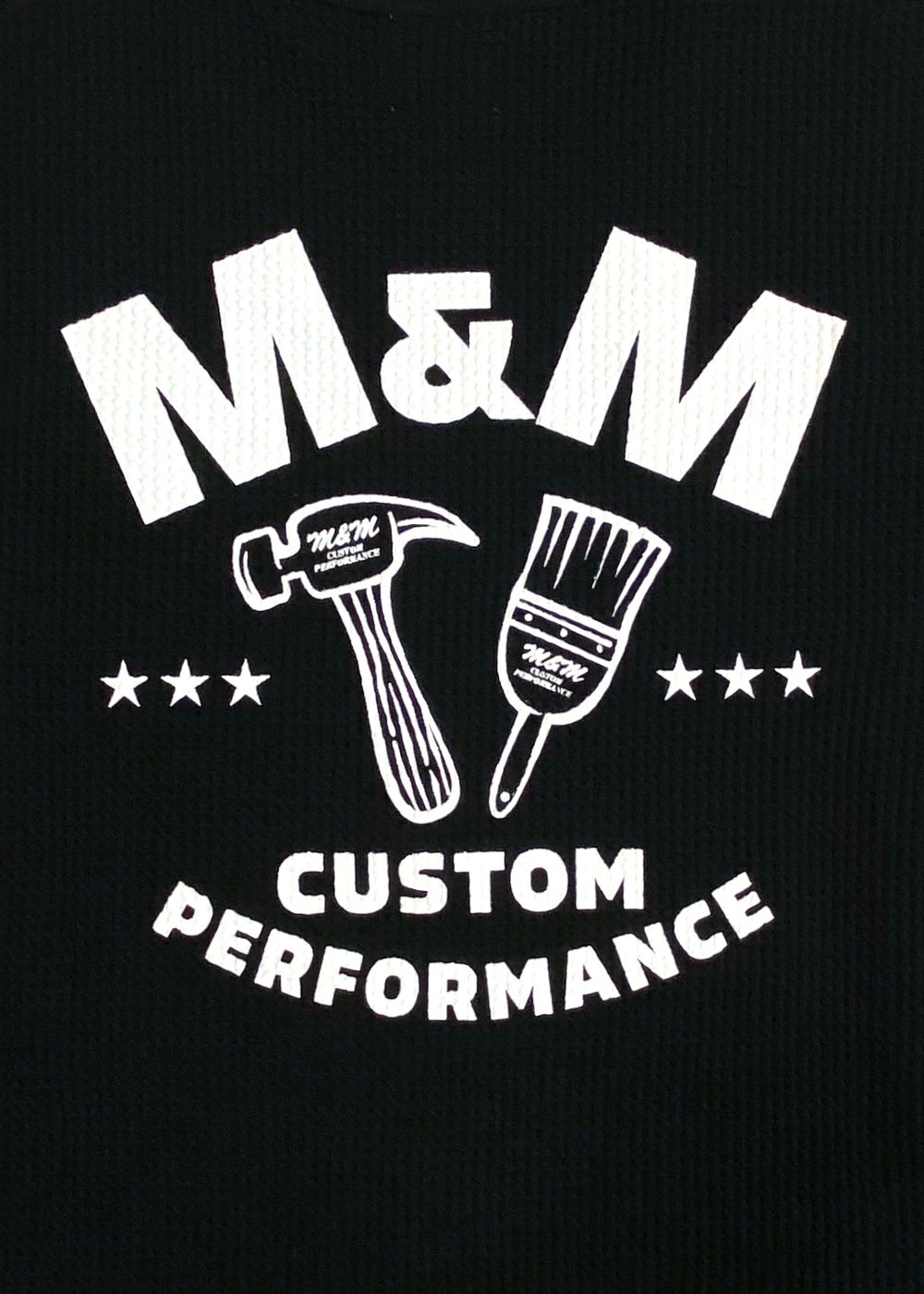 M&M CUSTOM PERFORMANCE - WAFFLE L/S T-SHIRT (BLACK) / バック 