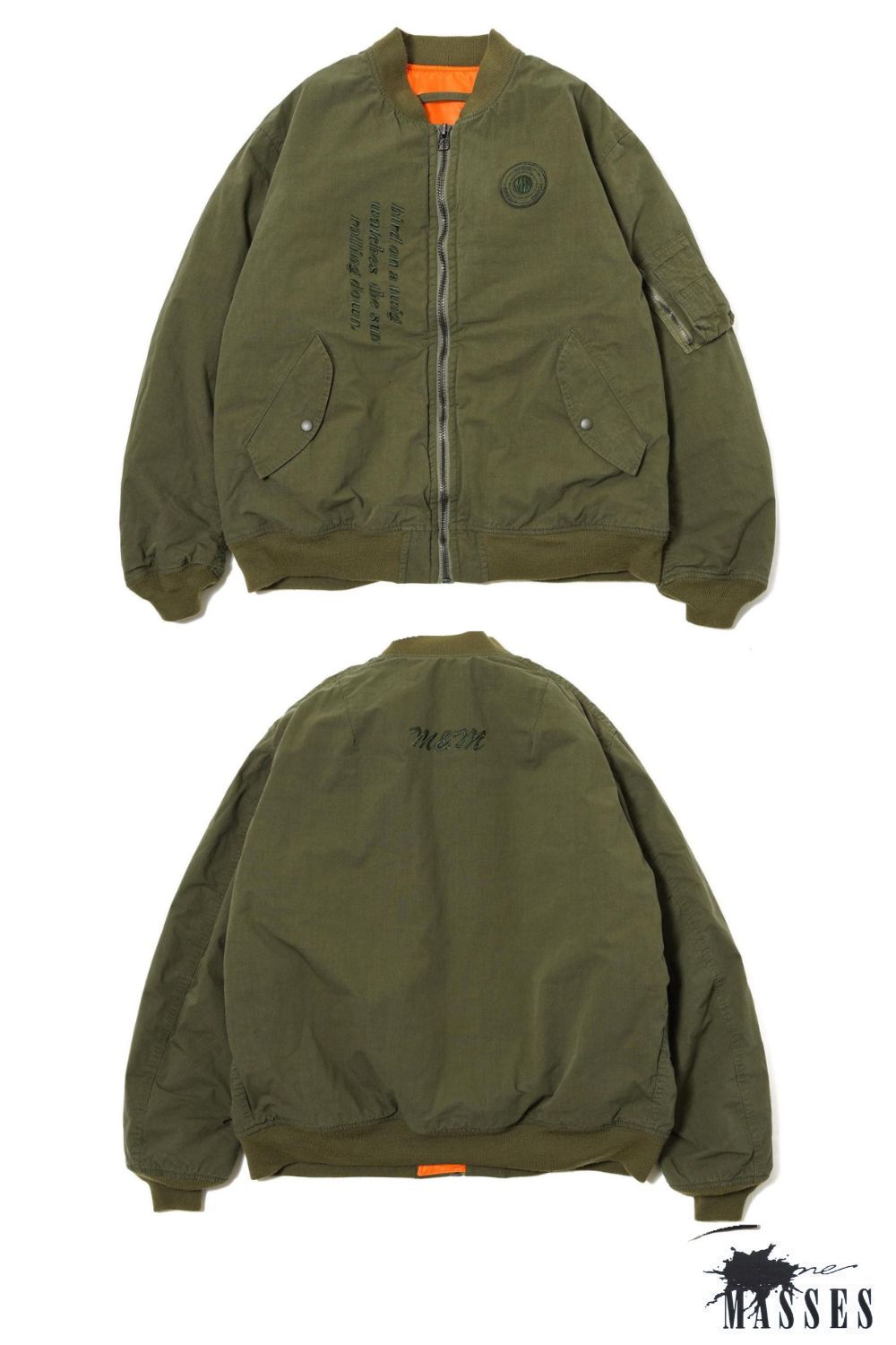 M&M CUSTOM PERFORMANCE - ×MASSES MA-1 JACKET (OLIVE) / マシス