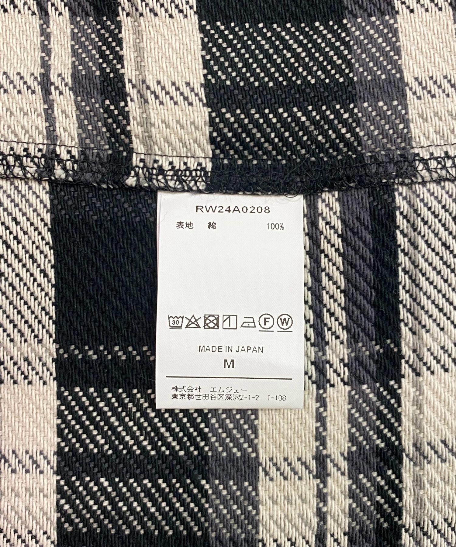R9 CHECK OPENCOLLAR SHIRT (BLACK) / チェック オープカラー シャツ