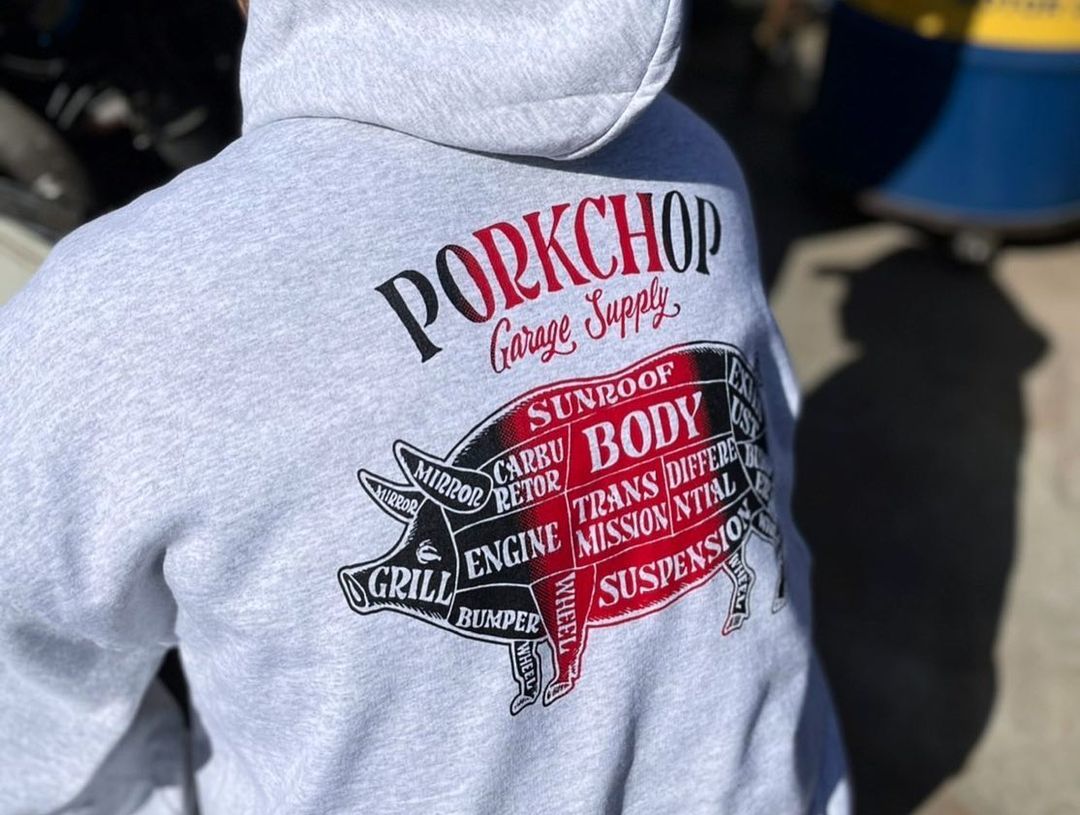 PORKCHOP - 2TONE PORK BACK HOODIE (GRAY) / 2トーン ポークバック