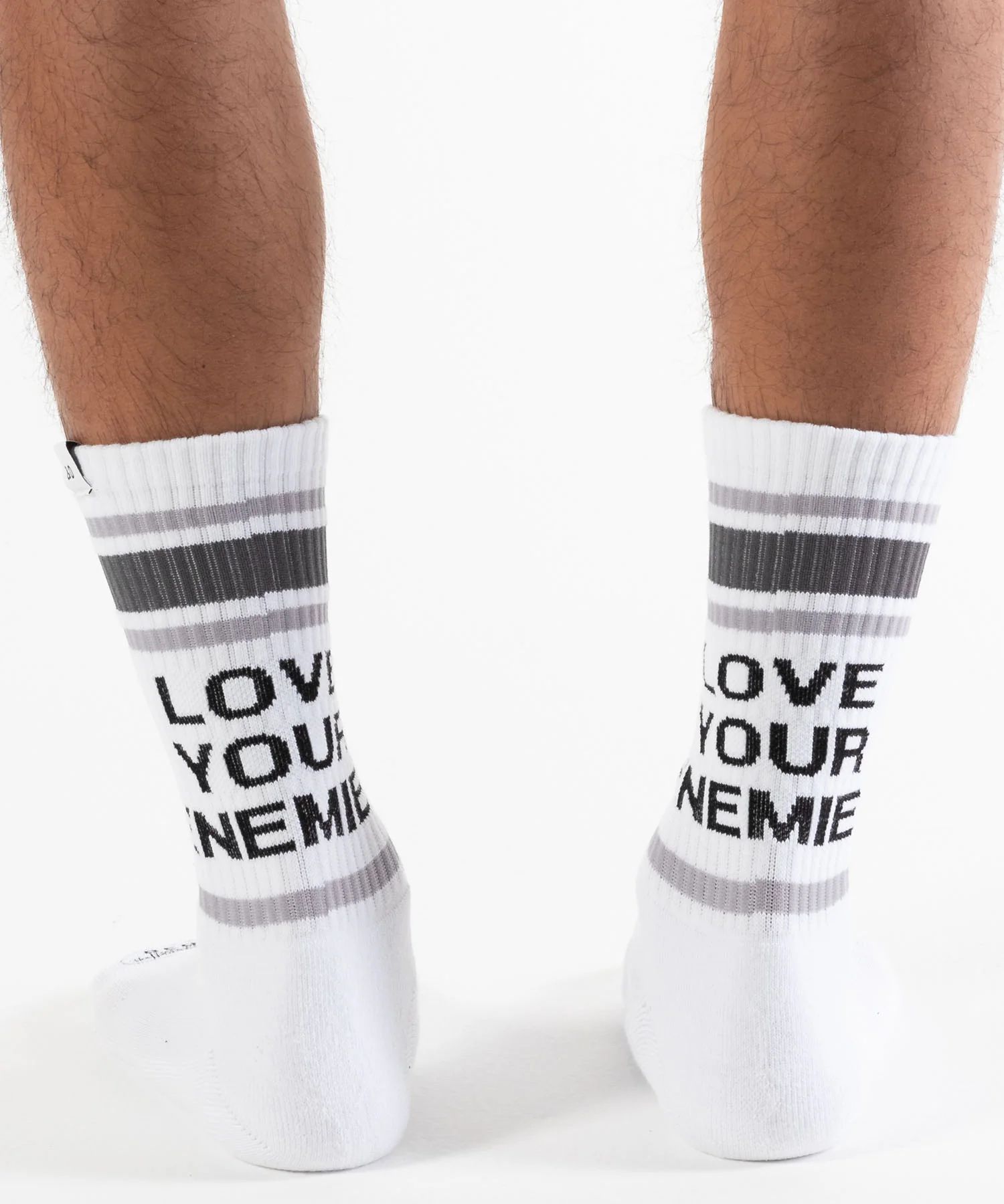 2 Pcs JACQUARD SOCKS "LARRY" (CHARCOAL) / 2パック ラインソックス