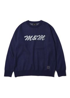 SWEATER M×M MASSES BONE LOGO (NAVY) / マシス コラボレーション ジャガードニット
