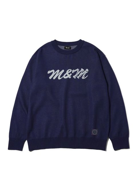 SWEATER M×M MASSES BONE LOGO (NAVY) / マシス コラボレーション ジャガードニット