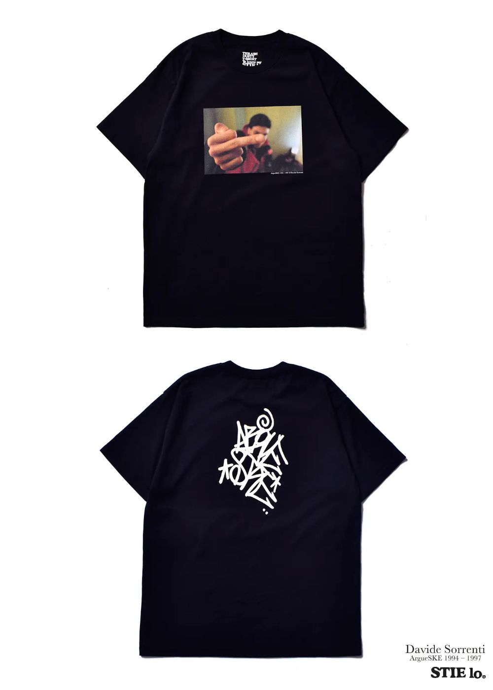 Stie-lo × Davide Sorrenti Da Finga T-SH (BLACK) / ×スティーロ×ダヴィデ・ソレンティ コラボフォトT